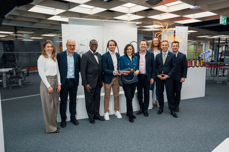 Michigans Gouverneurin Gretchen Whitmer besucht Juice Technology