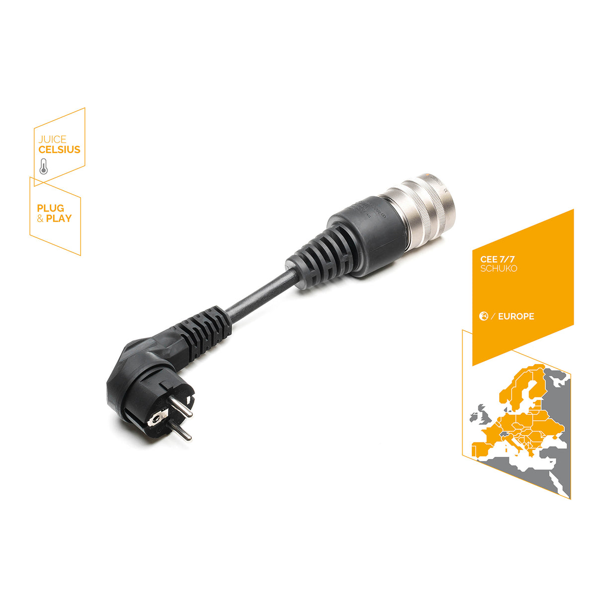 Adaptador CEE 7/7 (Schuko) con sensor de temperatura | Adaptador de seguridad